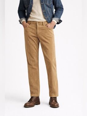 RRL Double RL Ralph Lauren Slim Straight Corduroy Pants Khaki 32x34 Cinch Back